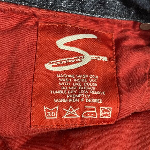 Vintage Seven7 Jeans Women’s 18 Premium Dark Wash Distressed Denim Wide Leg Y2K - Picture 15 of 16